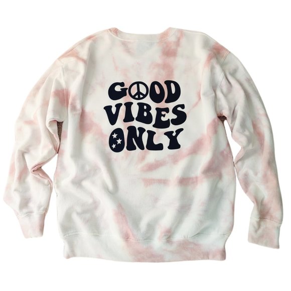Tie-Dye Good Vibes Only Crewneck Sweatshirt - Picture 4 of 6